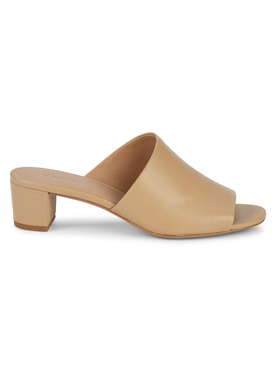 Vince Women s Ripley Leather Mules Nude Size 9.5 in Natural Lyst