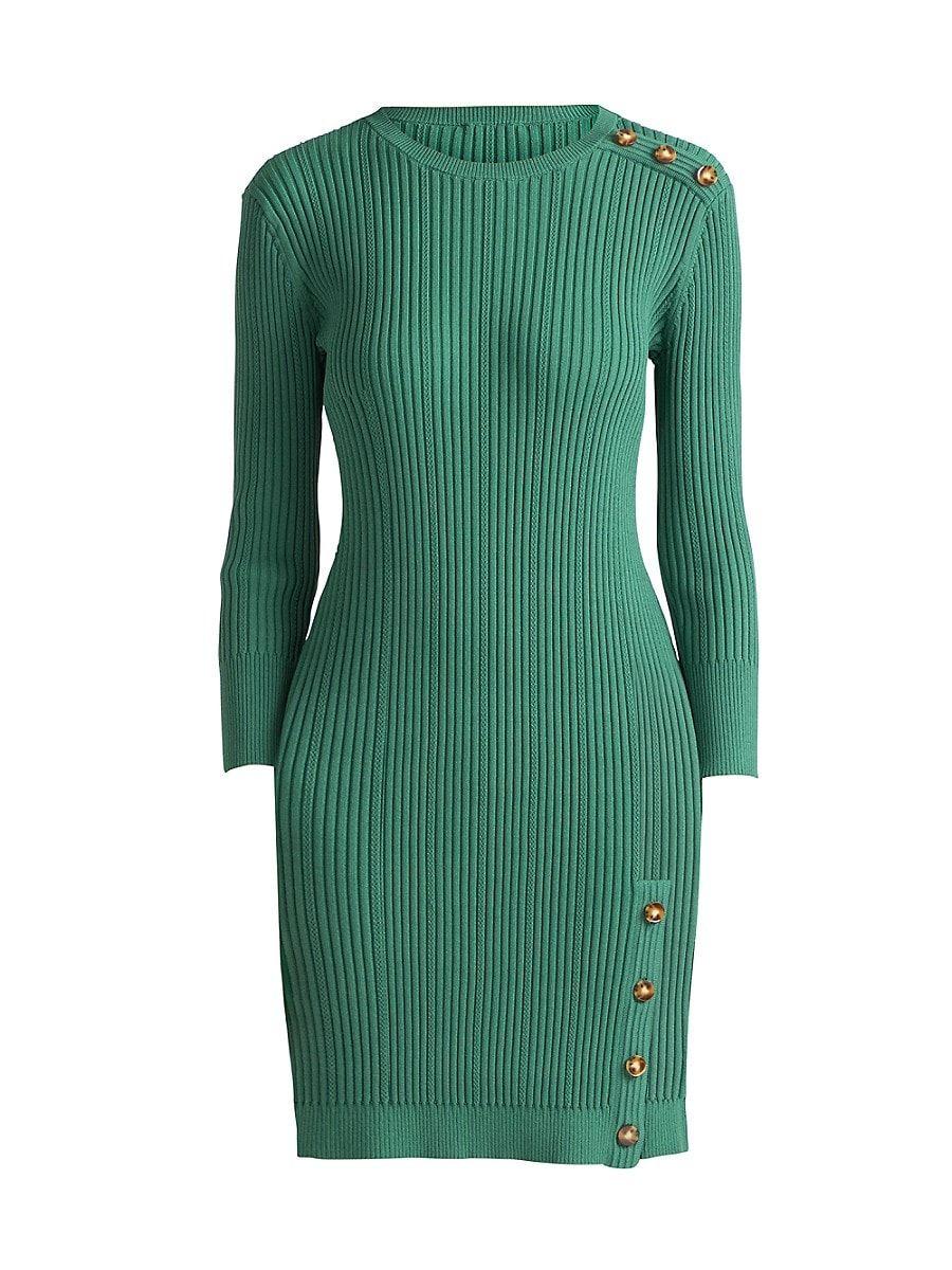 Shoshanna Maya Compact Knit Mini Dress in Green | Lyst