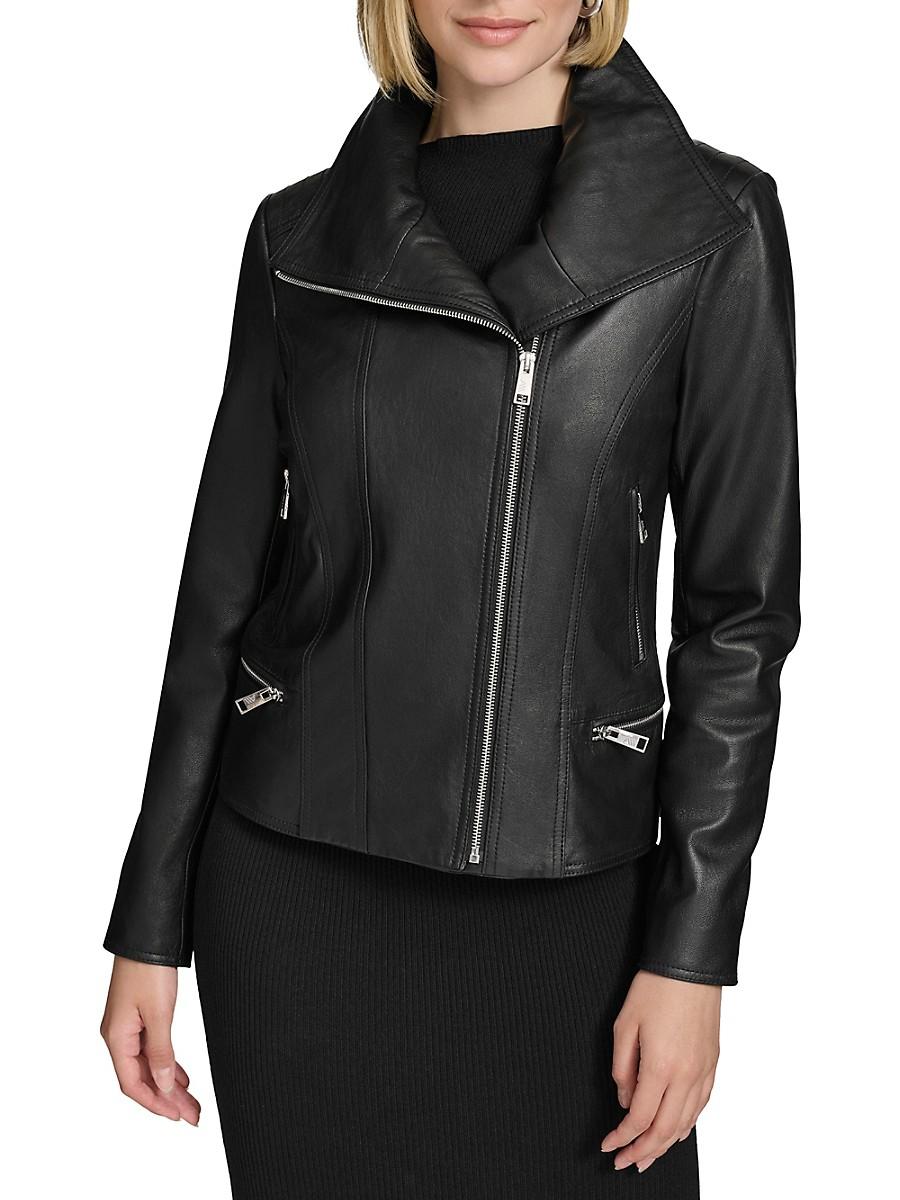 Andrew Marc Beckett Leather Moto Jacket in Black Lyst