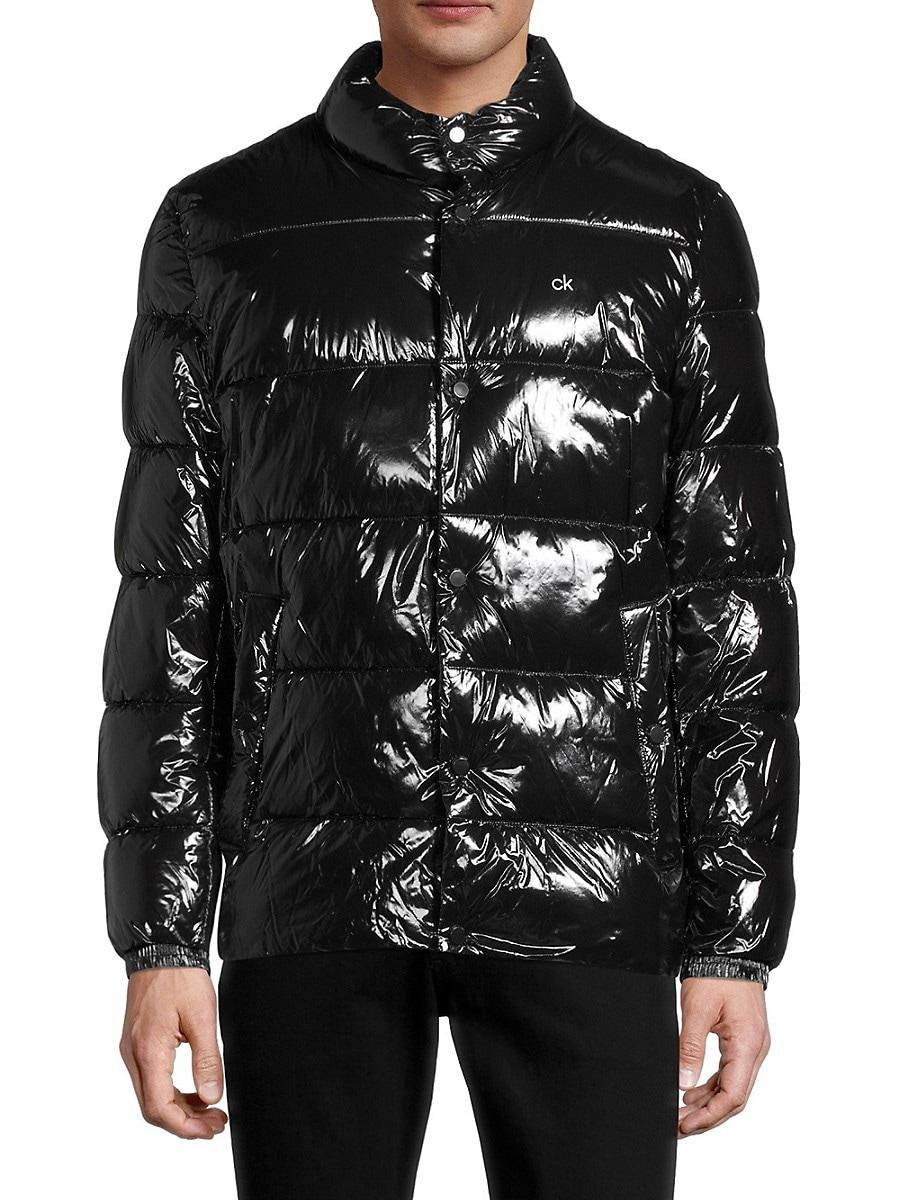 Calvin Klein Sheen Water-resistant Down Puffer Jacket in Black for Men ...