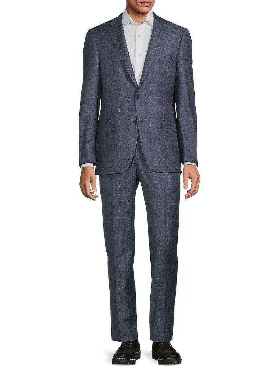 Hickey Freeman 2-piece Checked Wool Suit in Blue for Men | Lyst