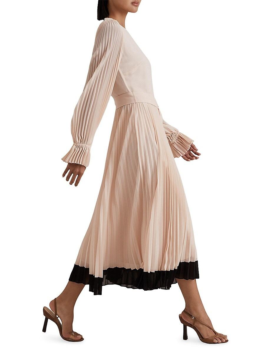 Size 6 Oh Polly Dress Square Neck Womens Dresses Dark Beige Bishop Sleeve Dress Reiss Priya Pleated Midi-Dress In Pink Size 6 Oh Polly Dress Square Neck Womens Dresses Dark Beige Bishop Sleeve Dress Reiss Priya Pleated Midi-Dress In Pink