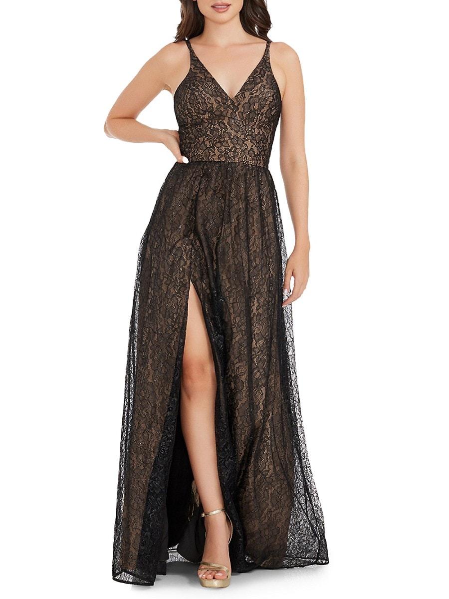 Dress the Population Danae Lace Maxi A Line Dress in Black Lyst UK