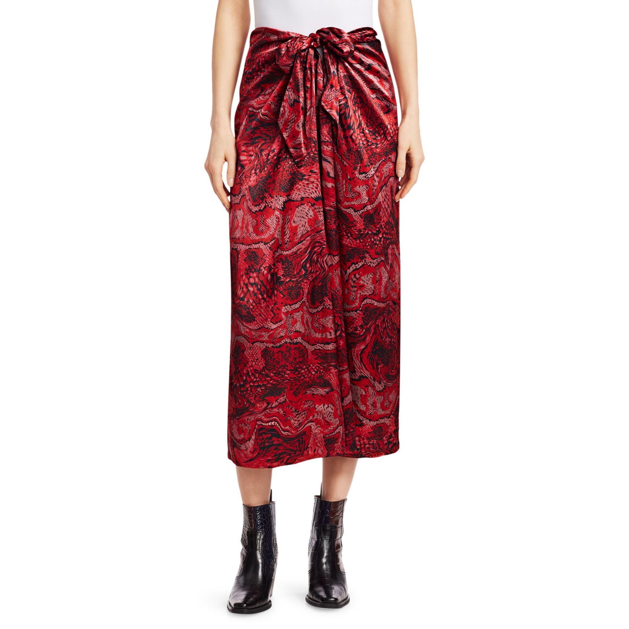 ganni silk skirt
