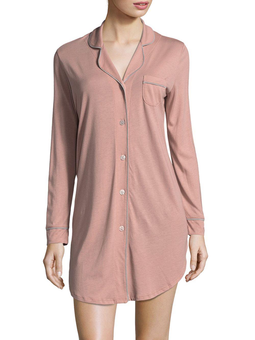 Cosabella Cotton Holiday Long-sleeve Sleepshirt in Pink - Lyst