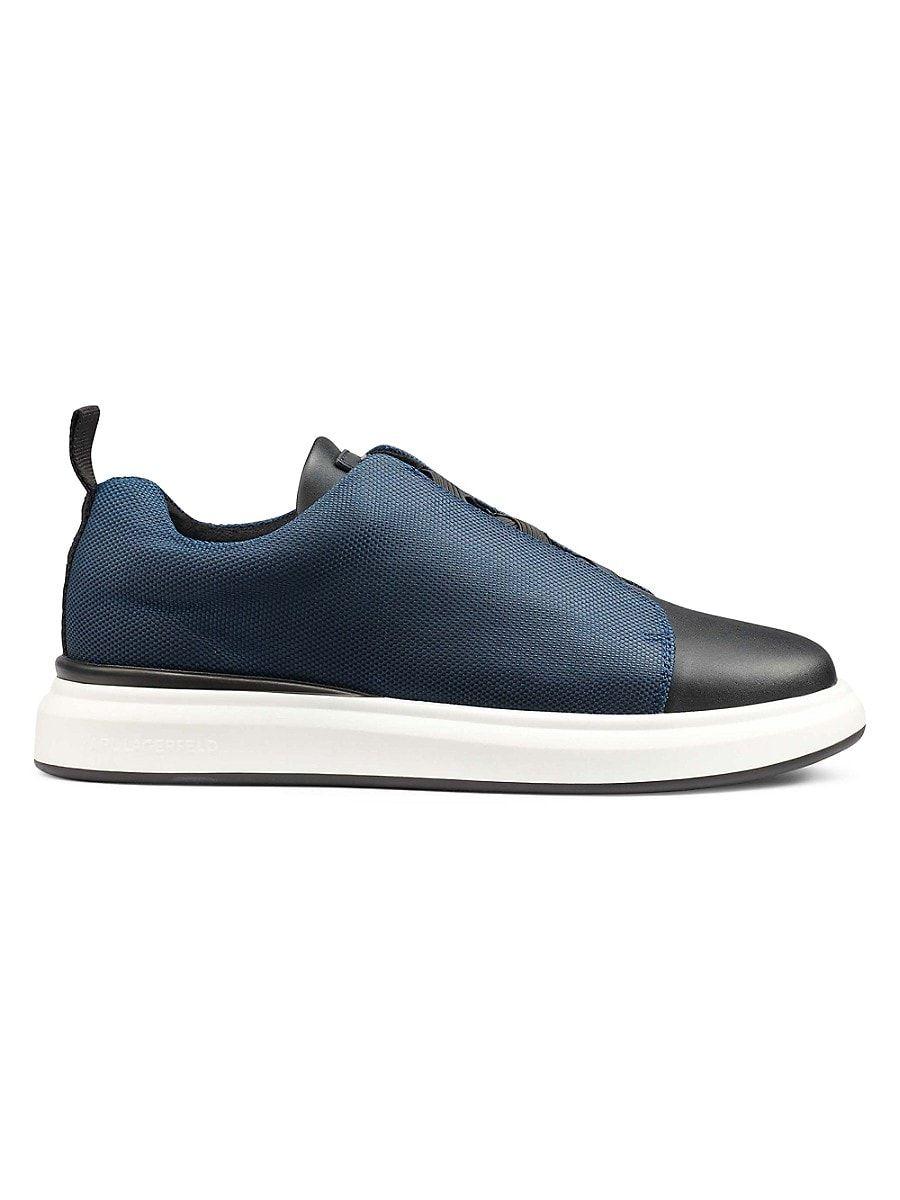 Karl Lagerfeld Laceless Front Elastic Detail Sneaker in Blue for Men | Lyst