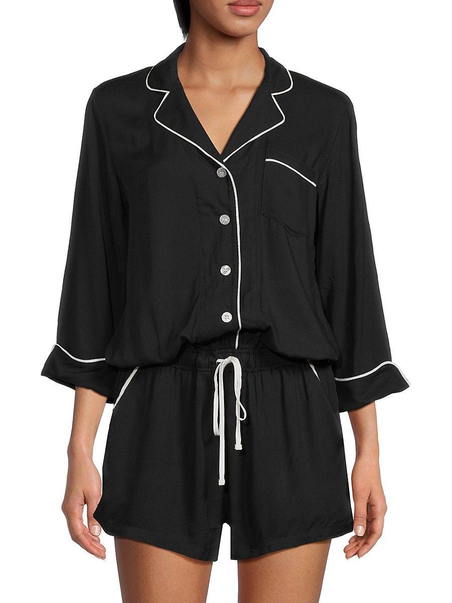 Pj Salvage Pj Salvage Fresh Friday Pajama Romper in Black Lyst