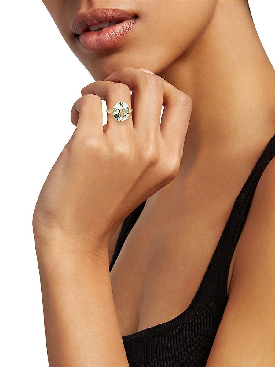 Effy 14k Yellow Gold Amethyst Diamond Ring in Metallic Lyst