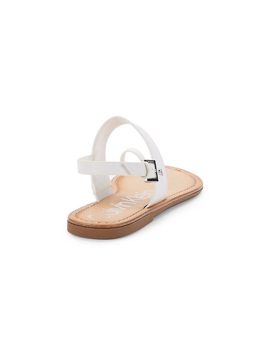 Calvin Klein Romie Toe-loop Flat Sandals in White | Lyst