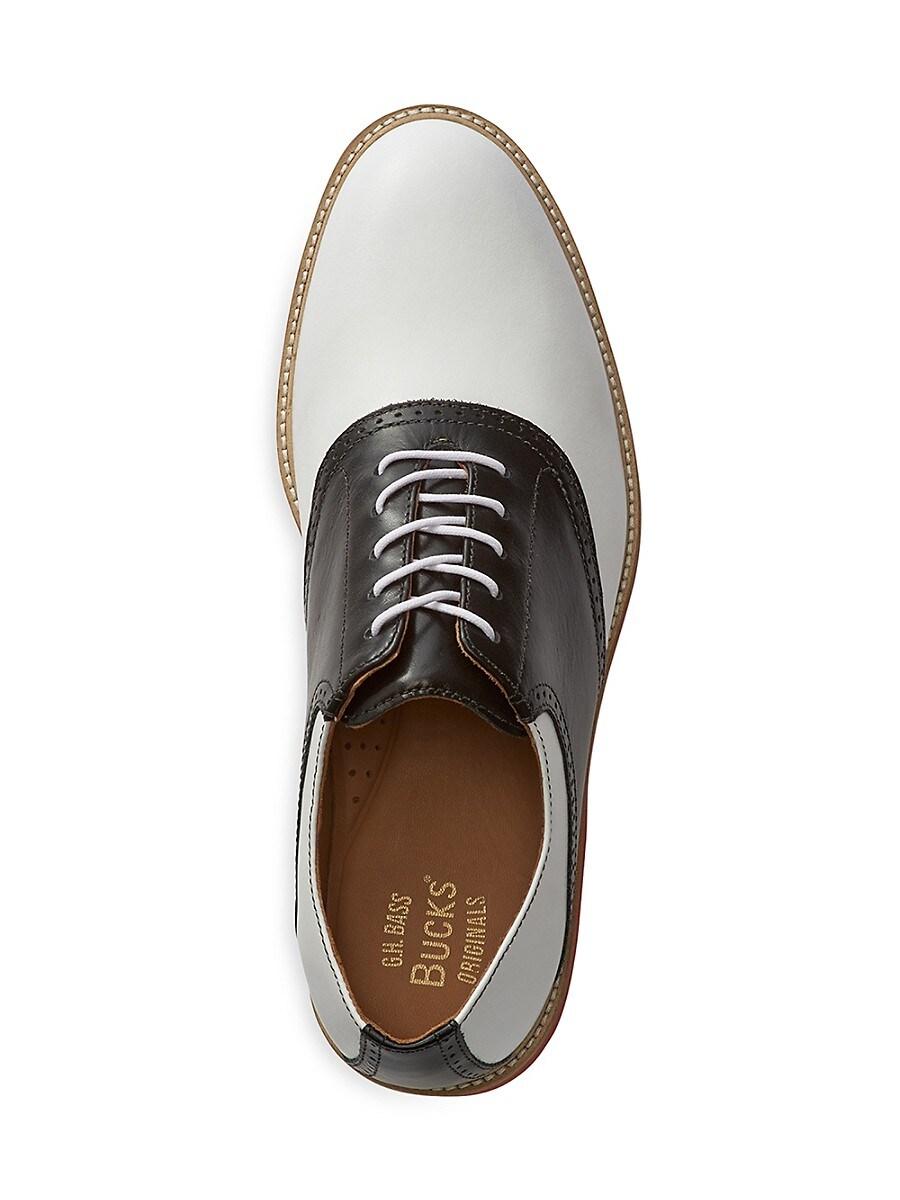 Bass black and white saddle oxfords sale
