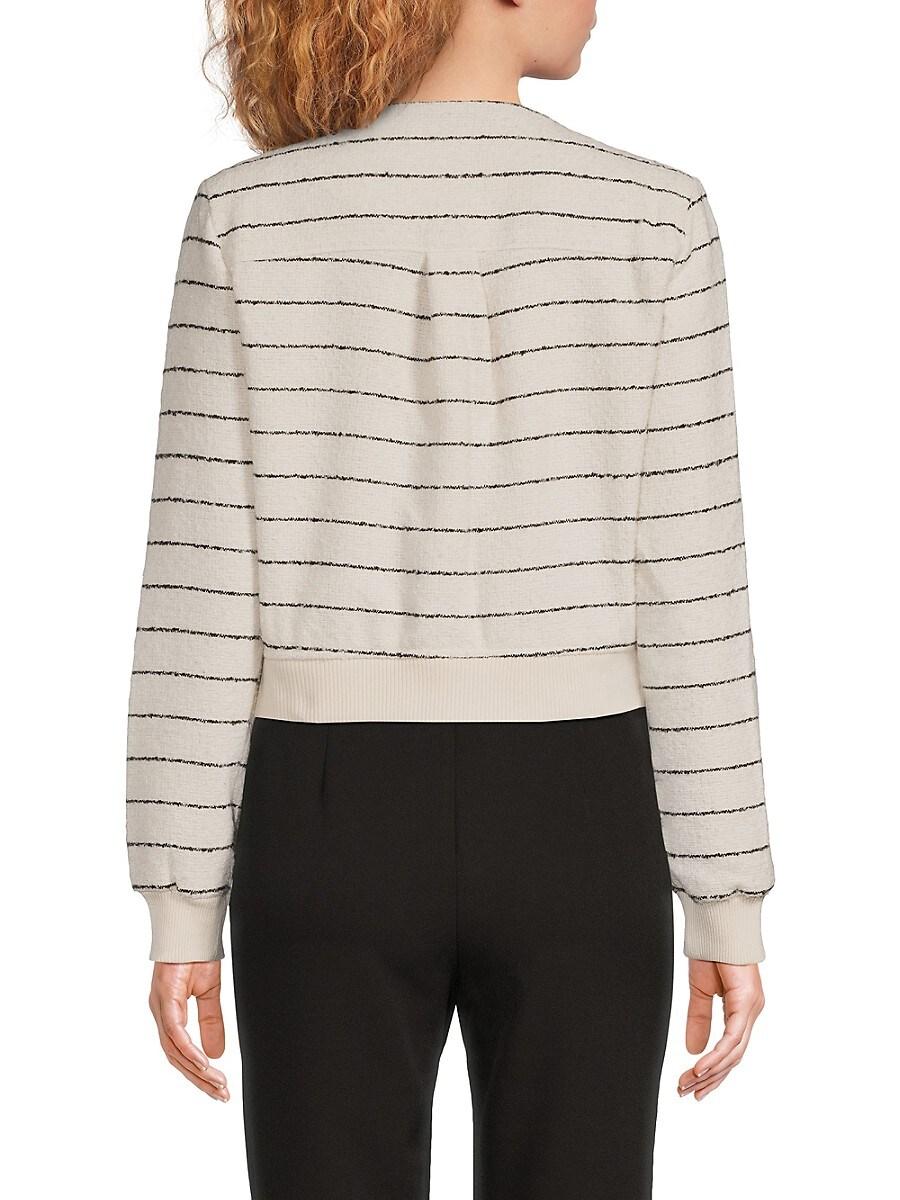 トップス THE BOLDMAN Stripe Knit Jacket STRIPED KNIT JACKET - Ecru / Green | ZARA United States