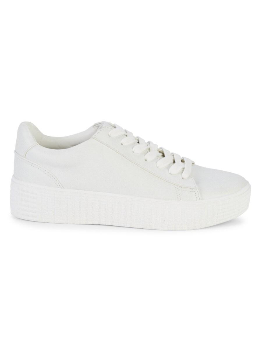 plain white platform sneakers