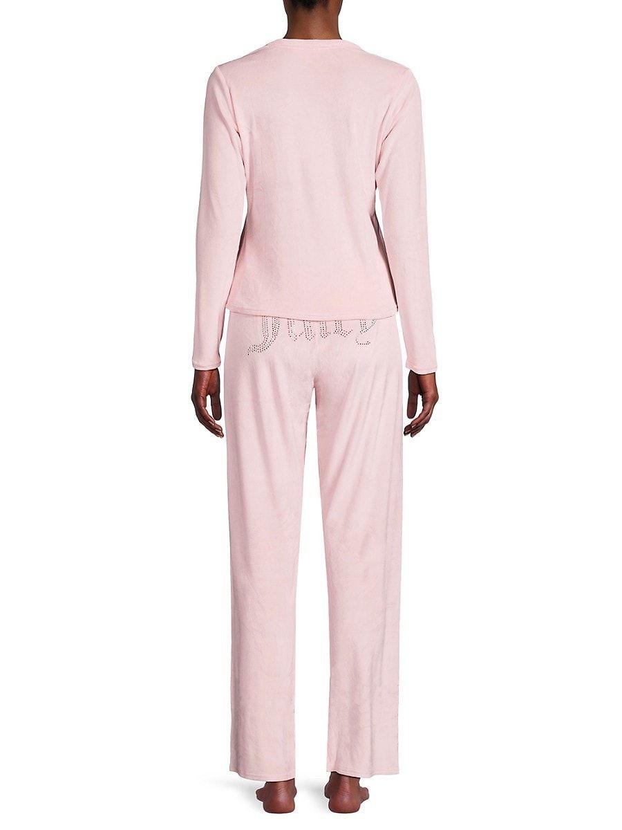 Juicy Couture Girls Pyjama Set 2 Piece Pink Long Sleeve Trousers Loungwear  Gift
