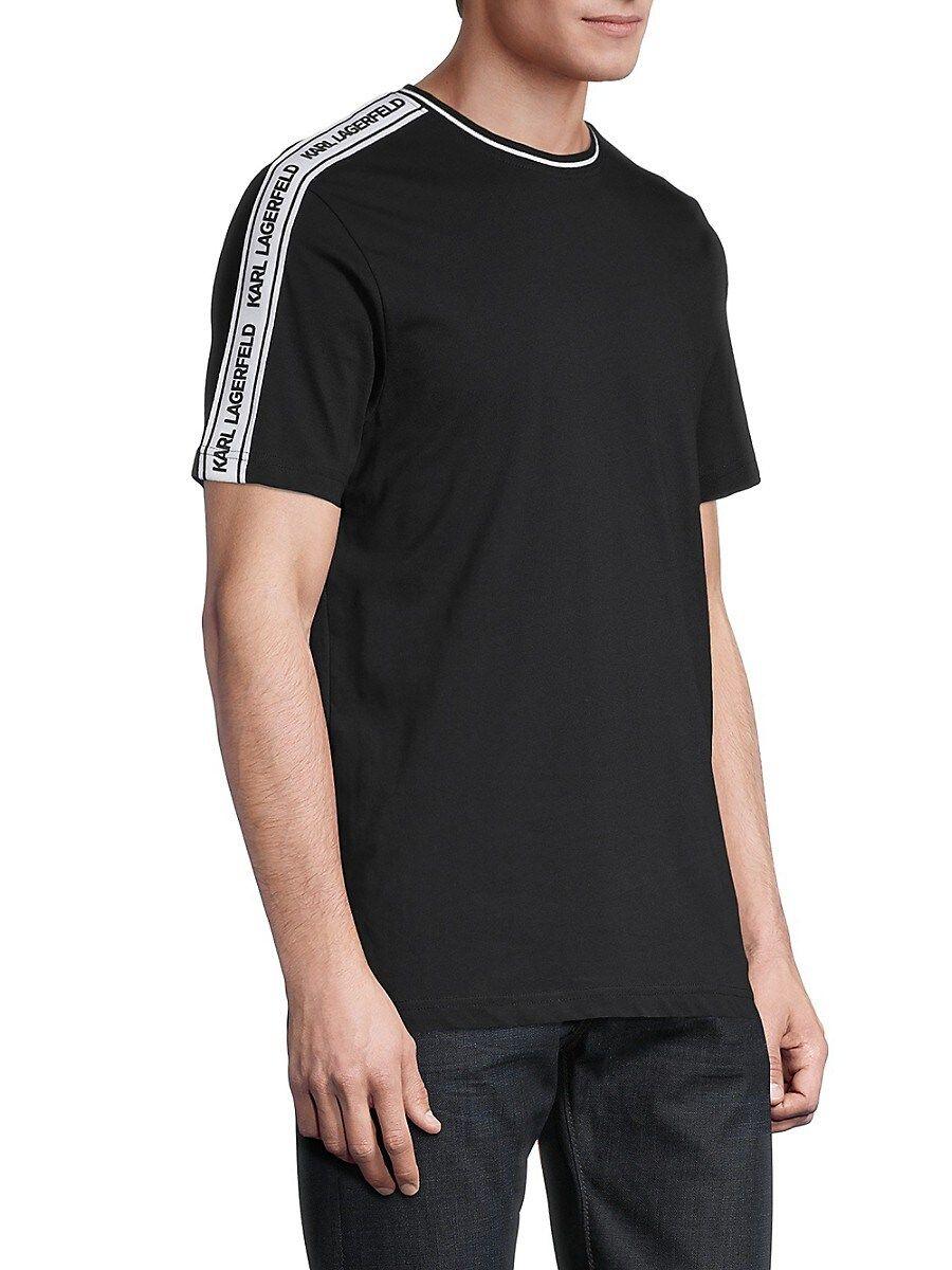 Karl Lagerfeld Logo-tape T-shirt in Black for Men | Lyst