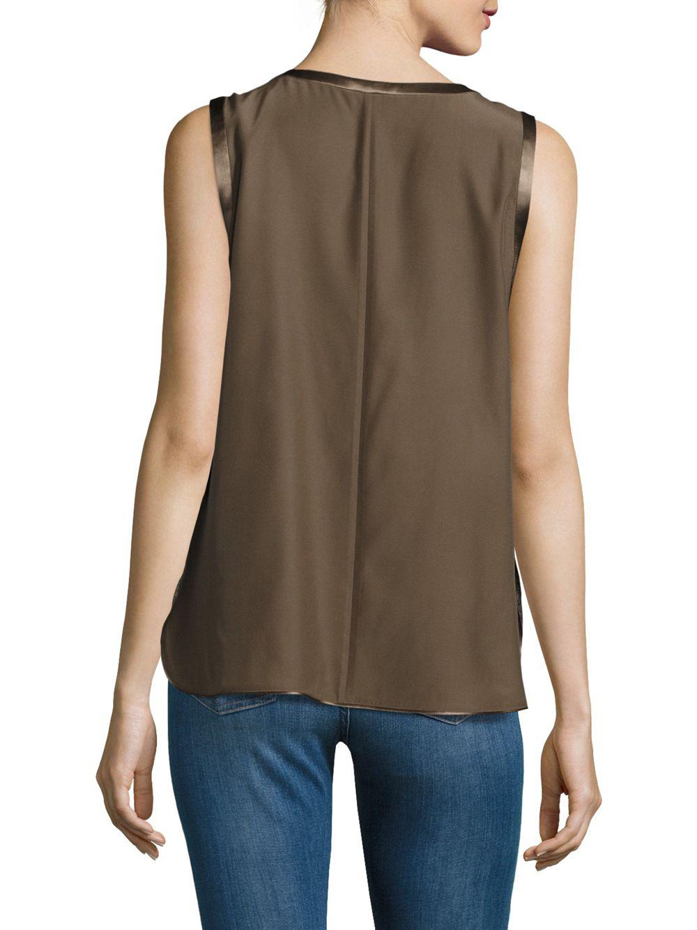 Lafayette 148 New York Synthetic Roya Scoopneck Sleeveless Tank Top - Lyst