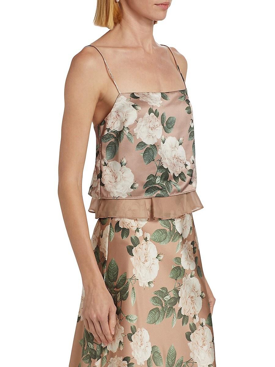 Cami NYC Malaga Floral Satin Cropped Camisole Lyst UK