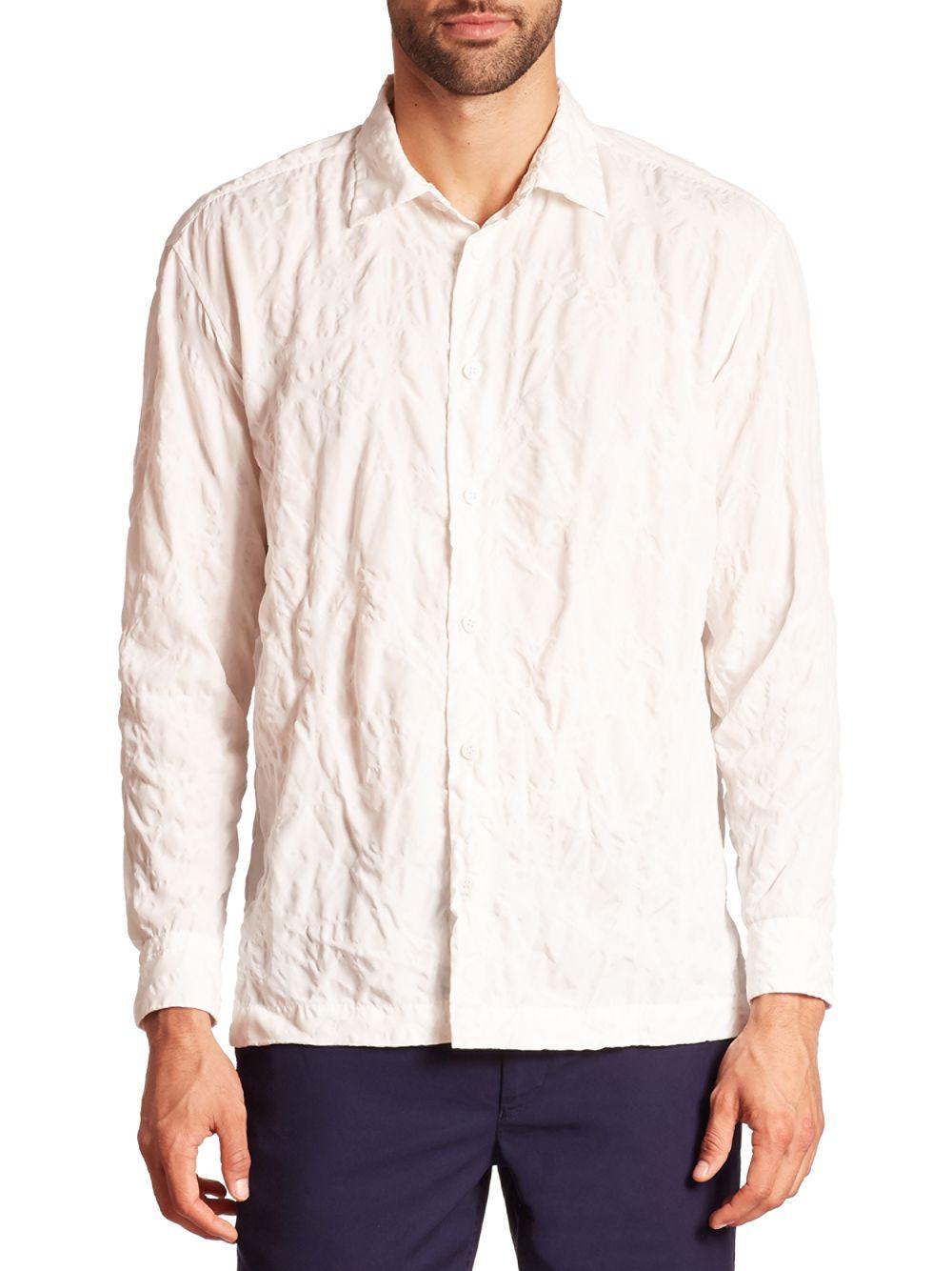 Issey Miyake Synthetic Shrink Treat Long Sleeve Shirt in White for Men ...