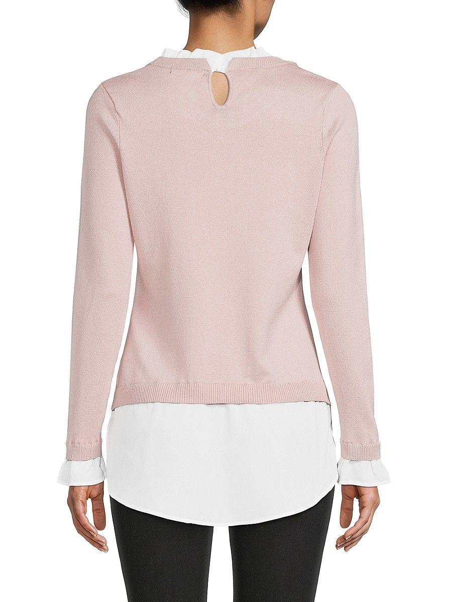 Adrianna Papell Two Tone Layered Sweater Lyst