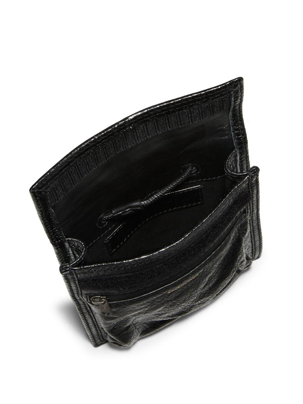 Balenciaga Leather Locker Pouch in Black | Lyst
