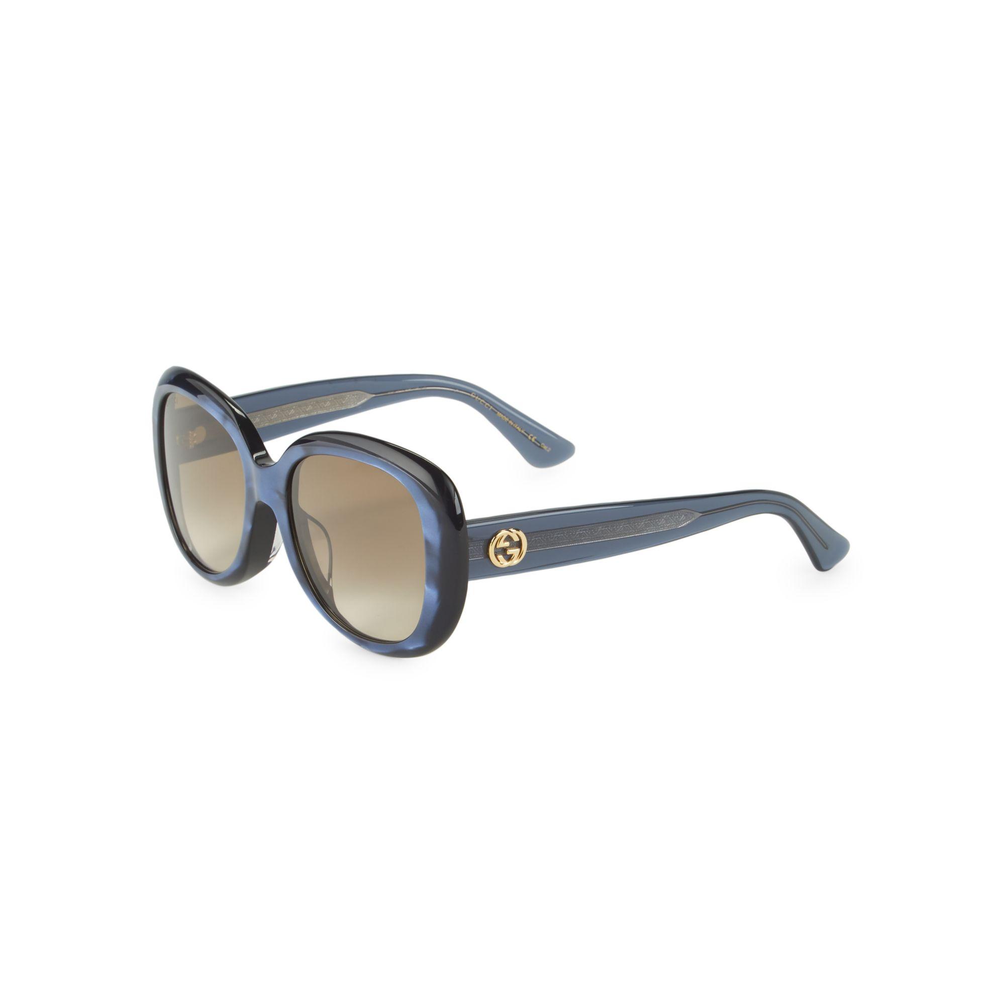 Gucci 55mm Oversized Square Sunglasses in Blue - Lyst