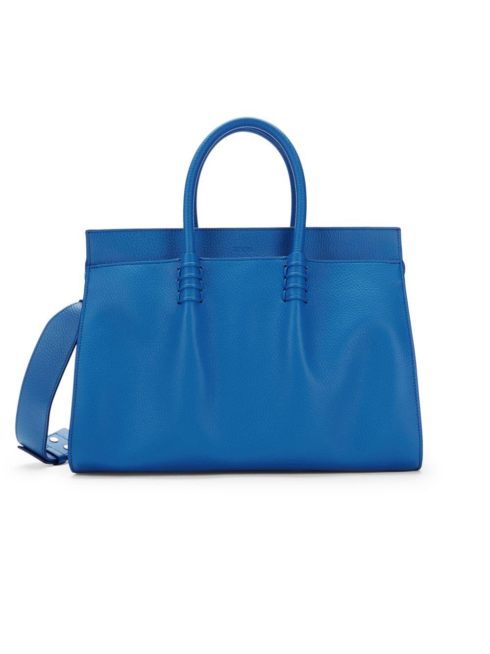 Tod's Bauletto Leather Top Handle Bag in Blue Lyst