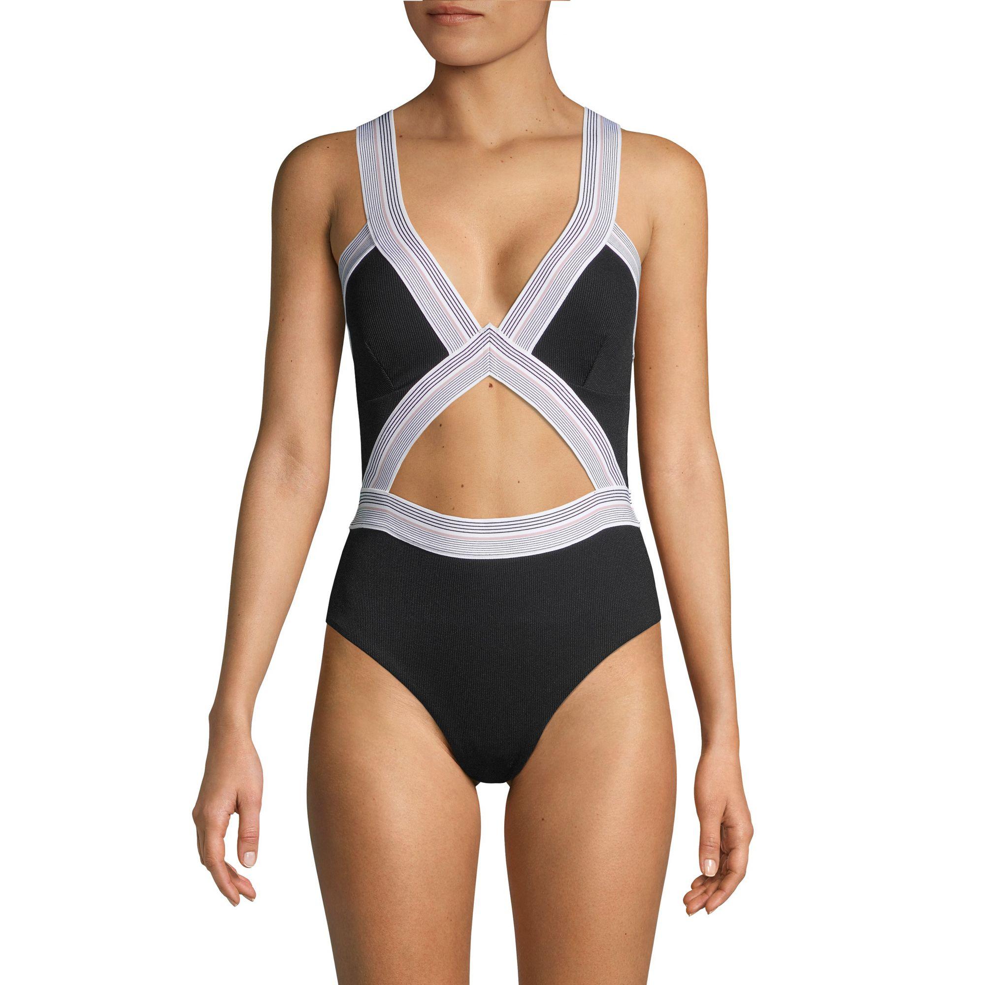 Dolce Vita Fast Lane Blair Cutout One Piece Swimsuit In Black Lyst