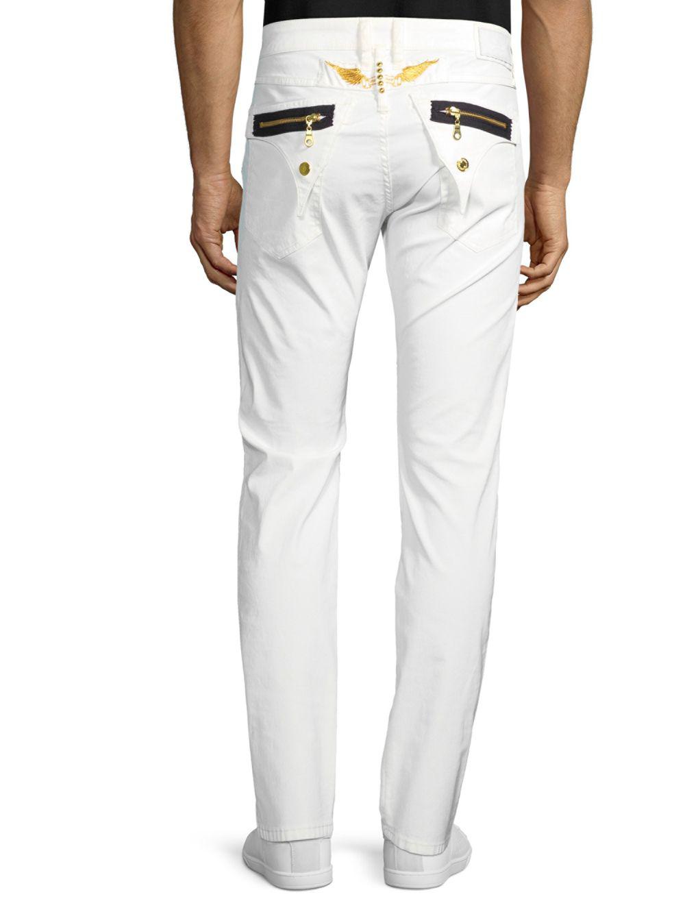 white robin jeans