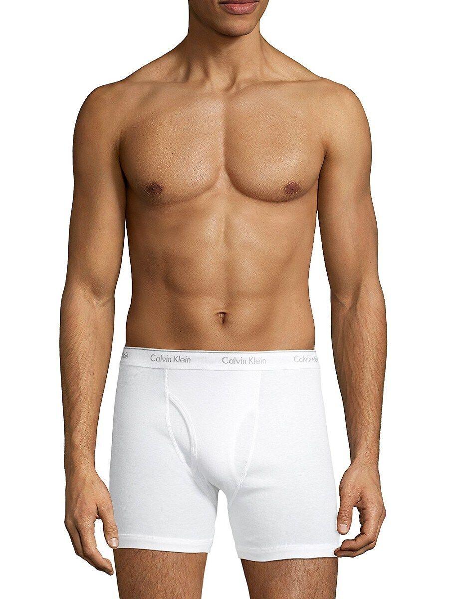 Calvin Klein 100% Cotton Boxer Briefs in White for Men | Lyst