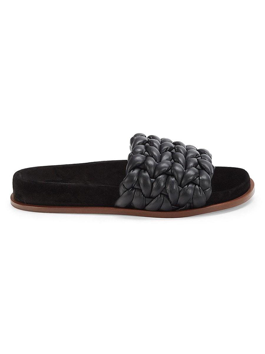 Chloé Kacey Braided Leather Slides in Black Lyst Australia