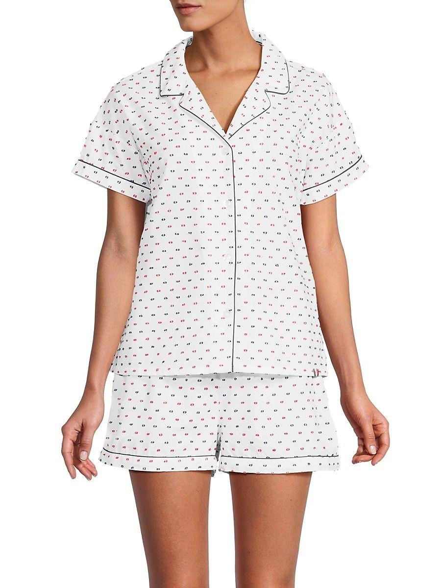 Tommy Hilfiger 2-piece Swiss Dot Pajama Set in White | Lyst