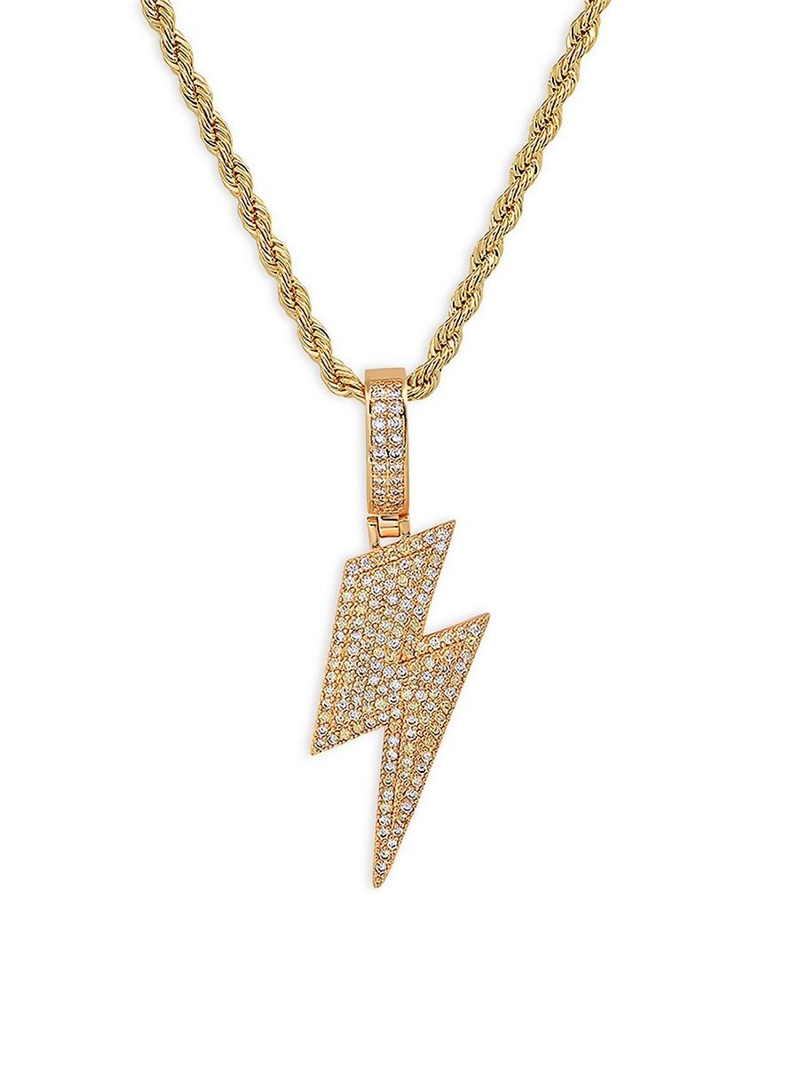 Anthony Jacobs 18K Goldplated Simulated Diamond Lightning Bolt Necklace in Metallic for Men Lyst UK