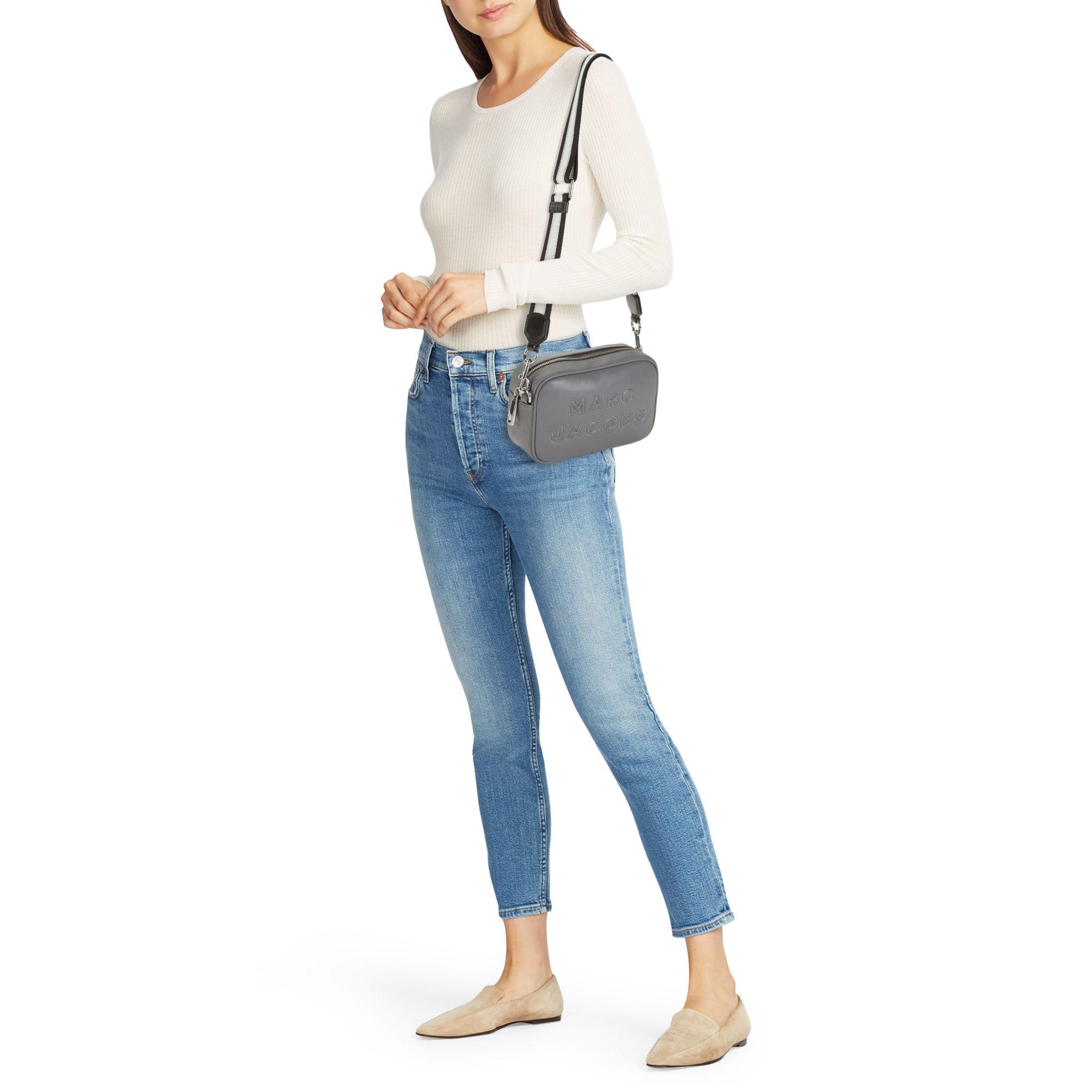 Marc Jacobs Flash Leather Crossbody in Grey (Gray) - Lyst