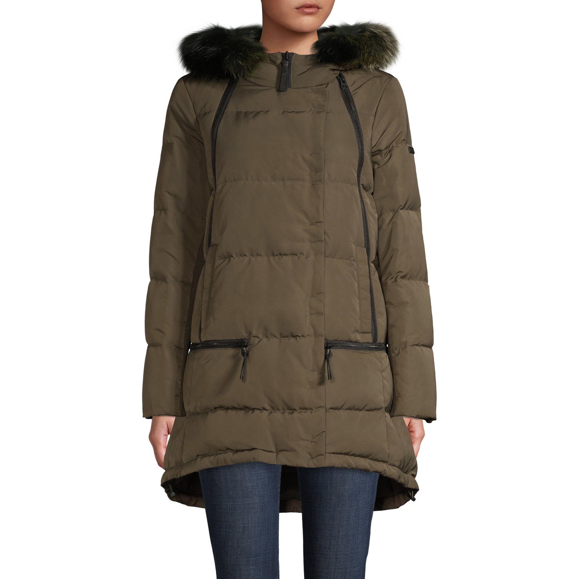 derek lam 10 crosby fox fur trim down parka