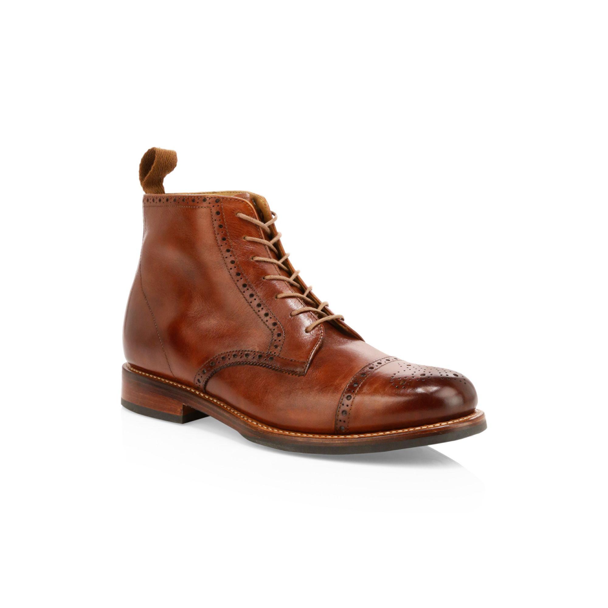 Grenson Shane Leather Brogue Boots in Brown for Men Lyst