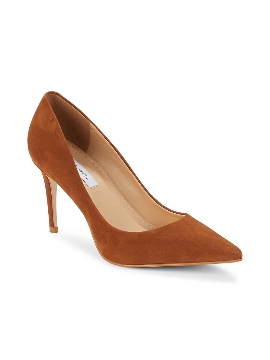Saks Fifth Avenue Point Toe Suede Pumps in Natural Lyst UK