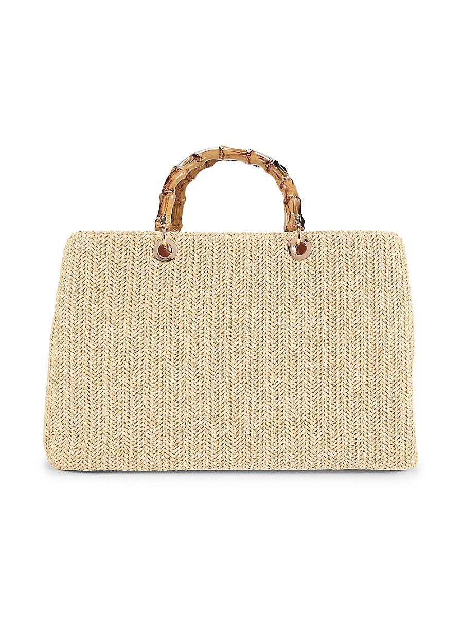 Bamboo handle straw bag best sale