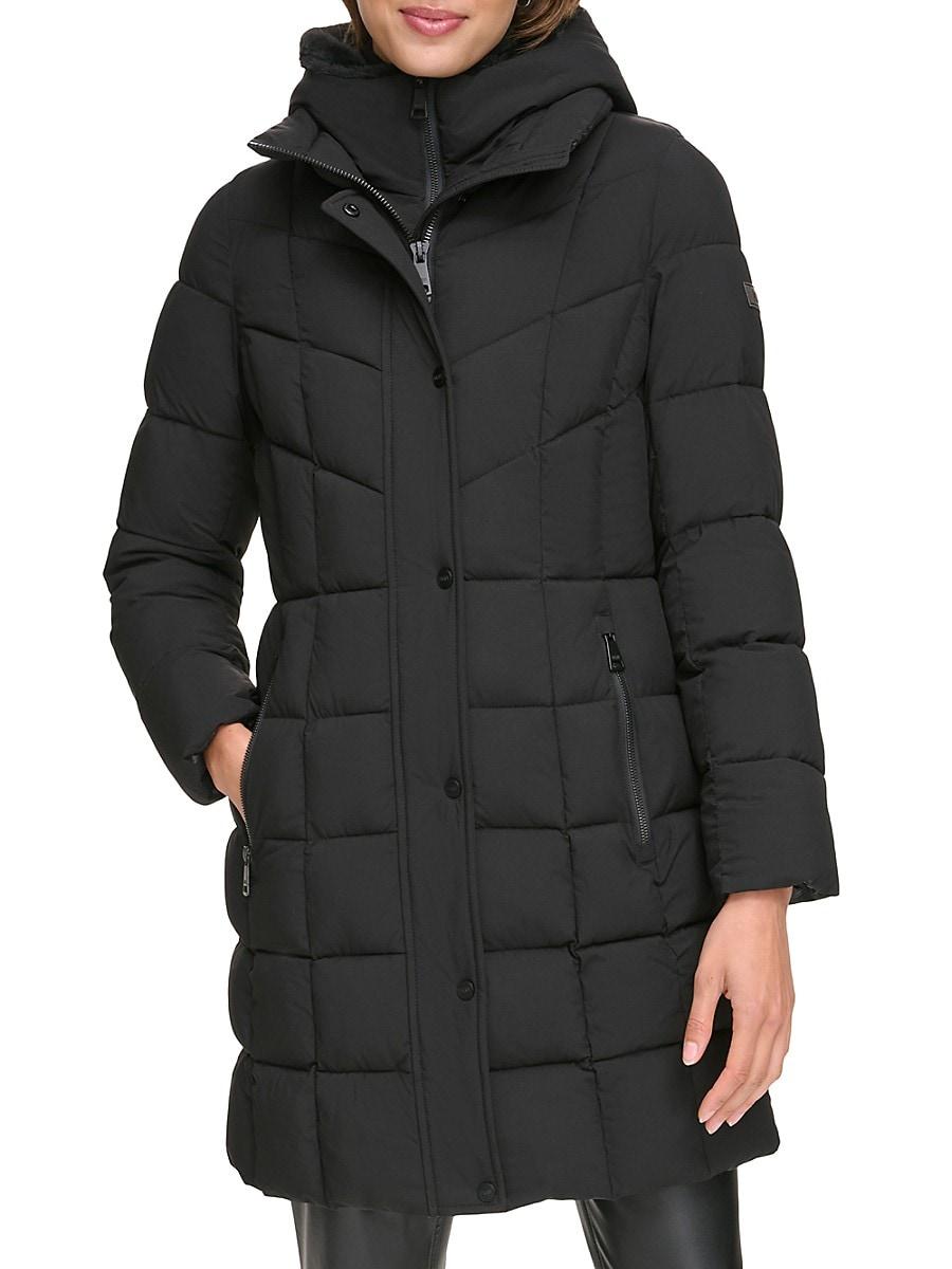 Dkny puffer best sale jacket womens