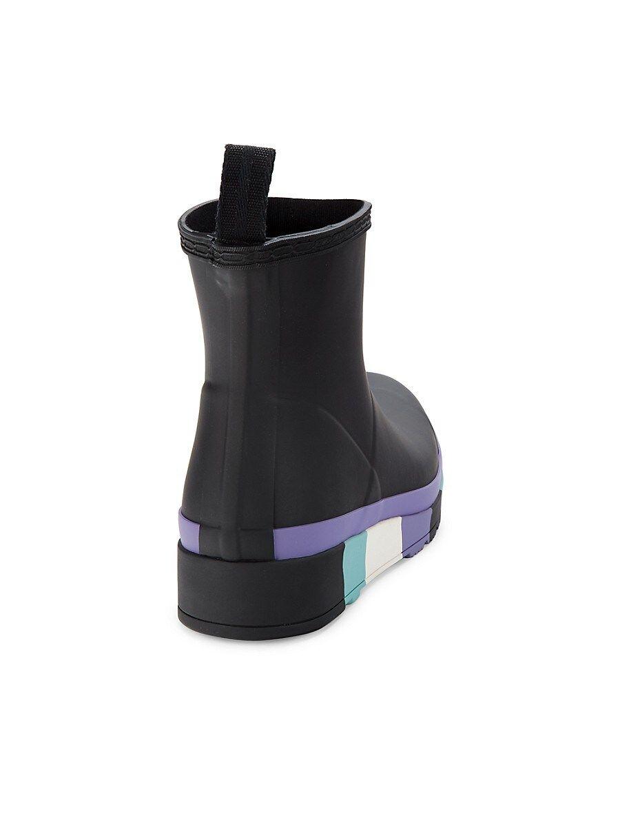 HUNTER Play Short Striped Sole Rain Boots in Black | Lyst