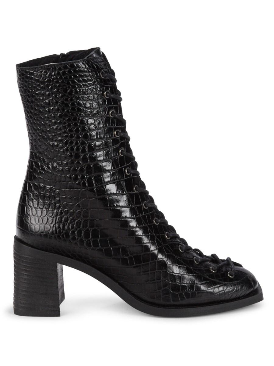 croc embossed booties