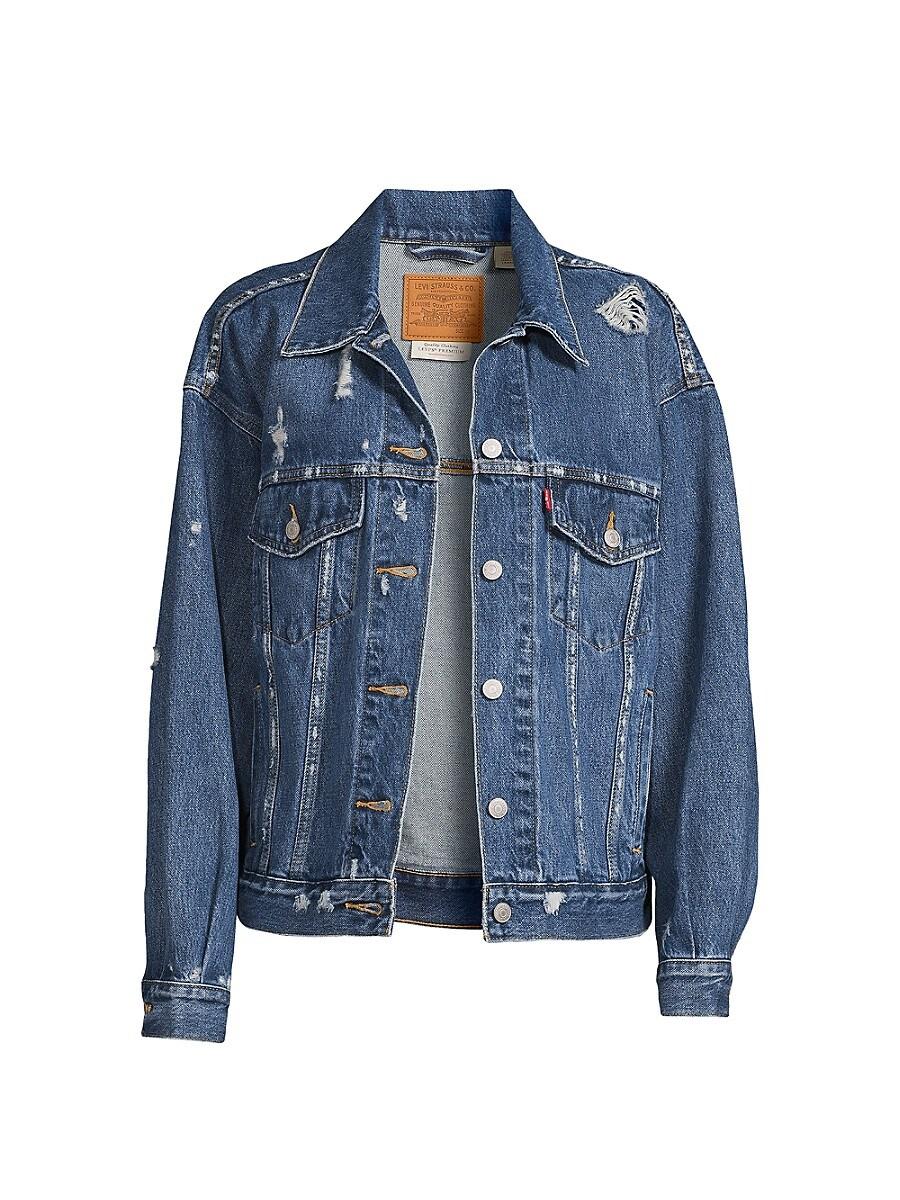 Levi s 90s Trucker Mad Love Distressed Denim Jacket in Blue Lyst UK