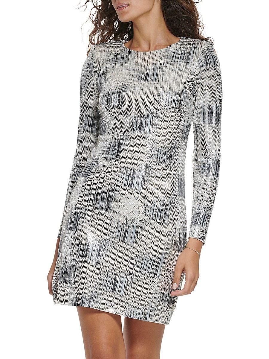 Vince Camuto Sequin Sheath Mini Dress in Gray Lyst