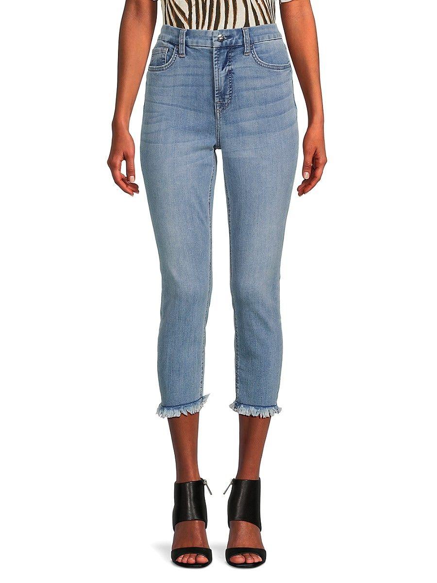 Jen7 High Rise Capri Skinny Jeans in Blue | Lyst