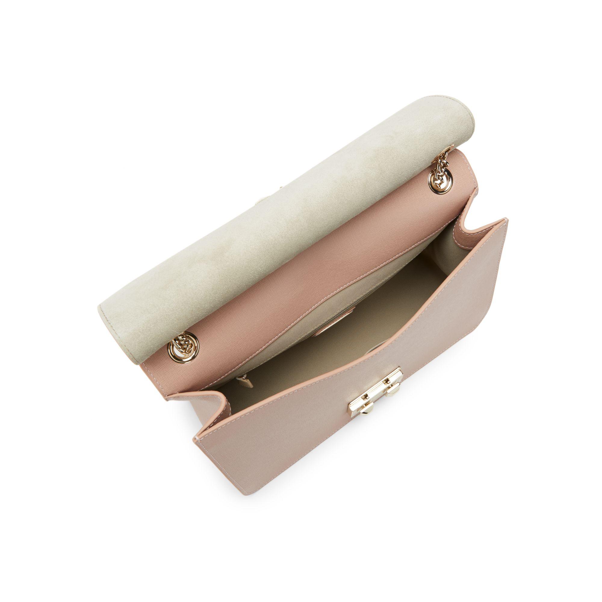 Furla Leather & Chain Strap Shoulder Bag | Lyst