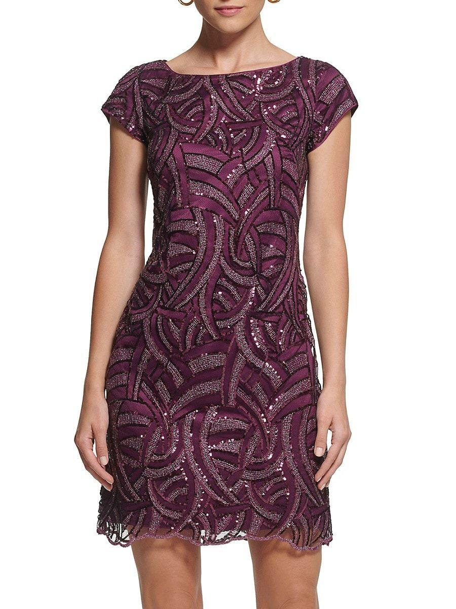 Vince camuto illusion top stripe trumpet gown