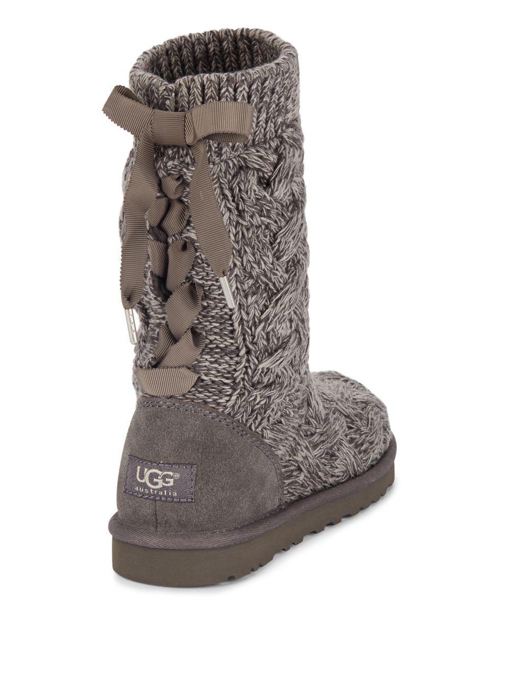 UGG Blythe Knit Boots in Grey (Gray) Lyst