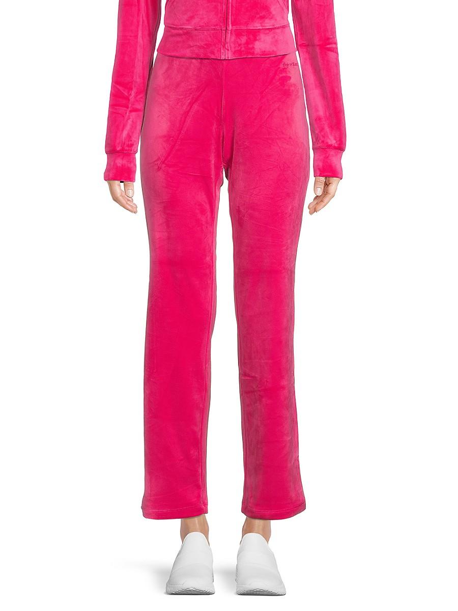 JUICY COUTURE Vixen Pink Classic Velour Track Pants