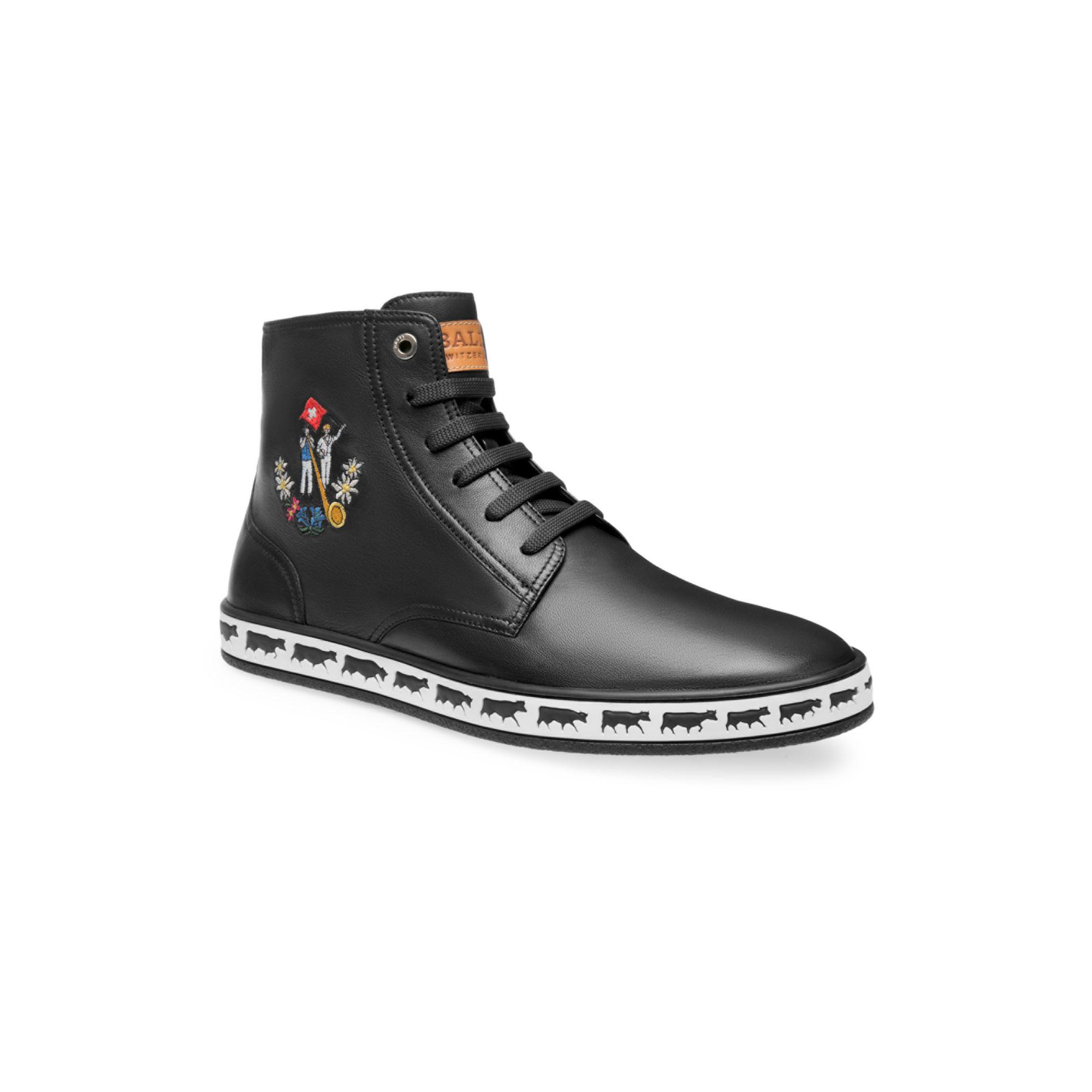 Bally Animal Alpistar Leather High-top Sneakers in Black for Men | Lyst