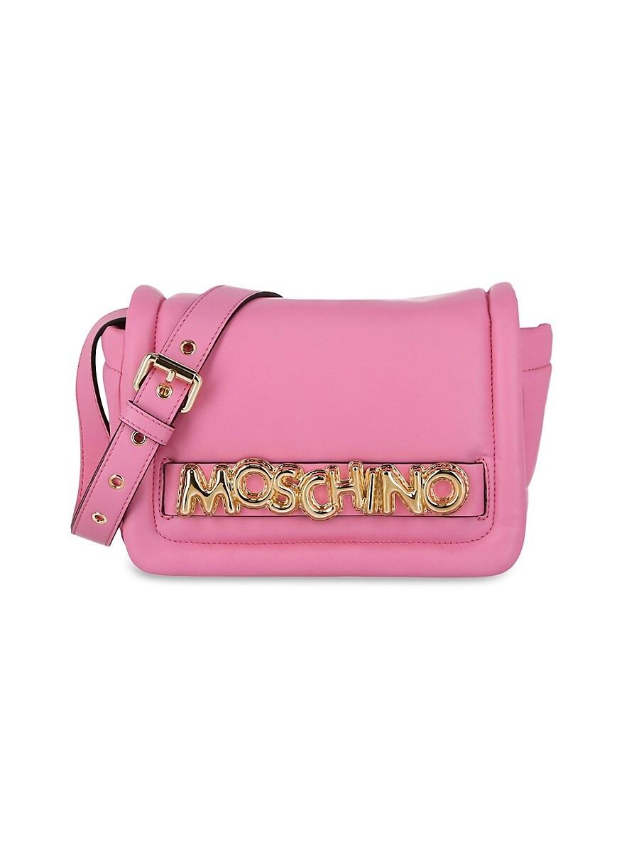 Moschino Balloon Logo Leather Shoulder Bag in Pink | Lyst