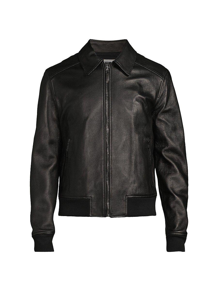 Bally Leather Biker Jacket in Black for Men | Lyst