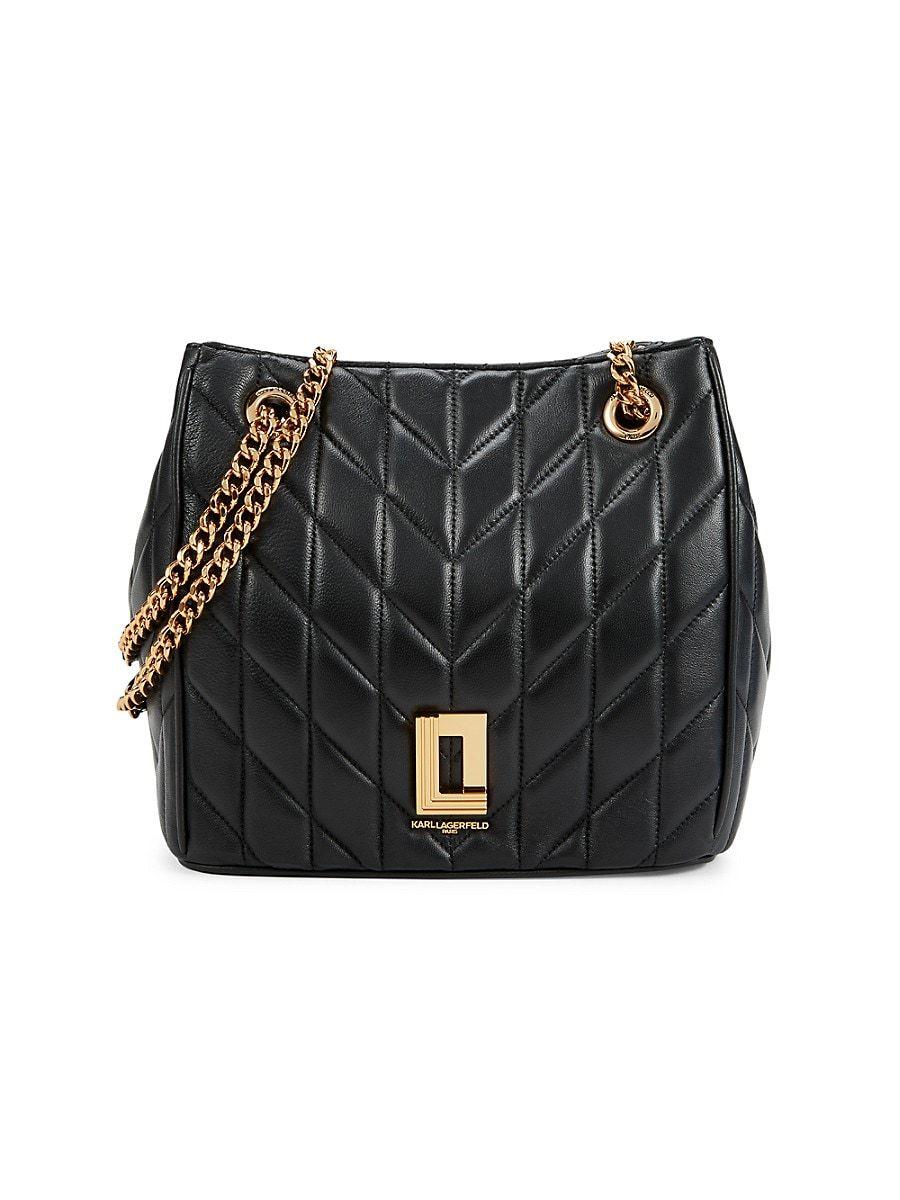 Karl Lagerfeld Lafayette Square Diamond Quilted Shoulder Bag in Black